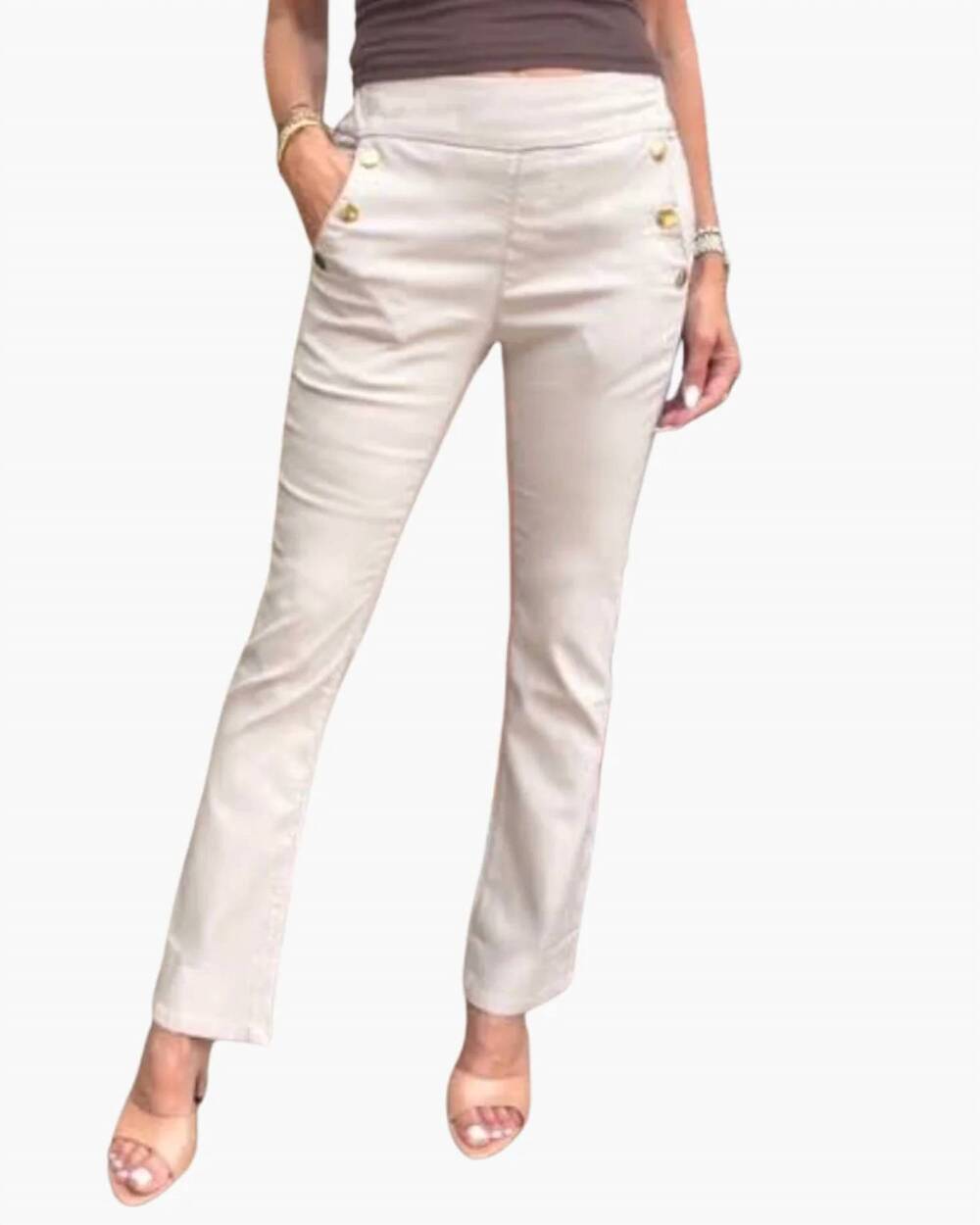 NEW BEVY FLOG sofia pants in beige stripe